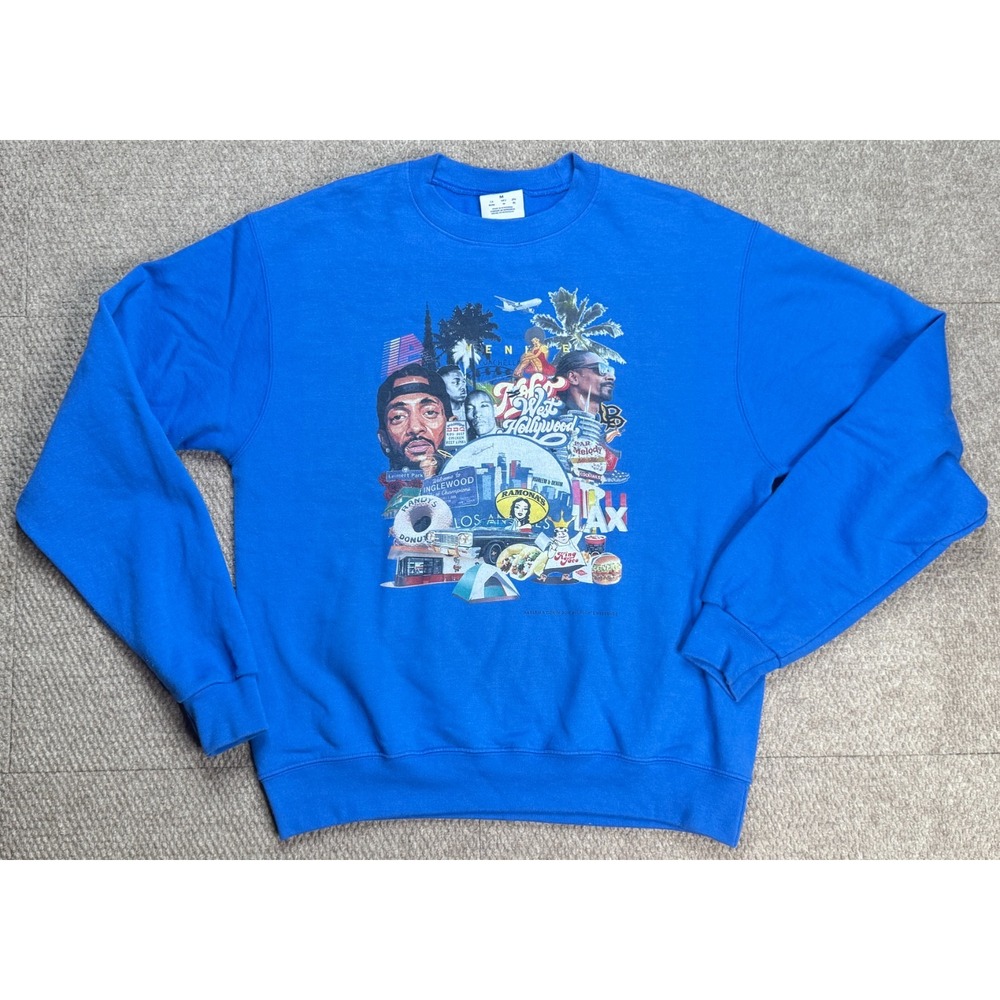 Champion Rare Harlem & Denim Los Angeles Graphic‎ Print Sweatshirt Size Medium